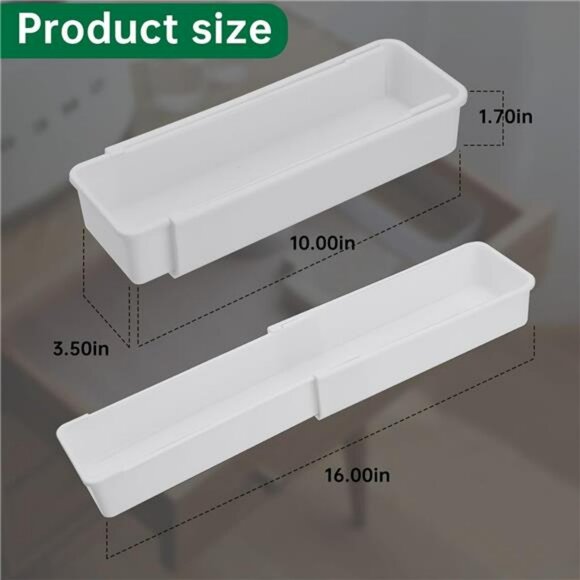 Expandable Straw Drawer Organizer Clear Plastic Kitchen Utensil Storage Holder - Picture 3 of 8